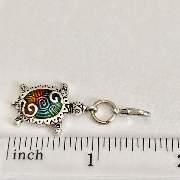 Sea Turtle European Slider Bead Clip Charm Silver Nautical Island Beach Enamel - Picture 10 of 10